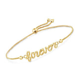 14K Gold Personalized Name Bracelet Length Adjustable 6”-7.5”
