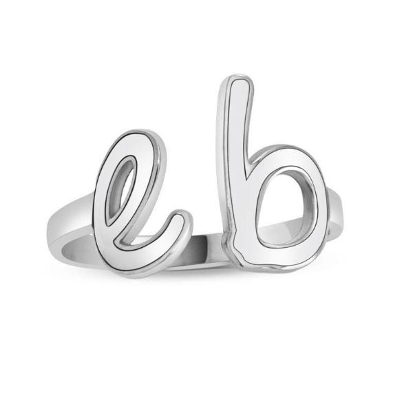 Copper/925 Sterling Silver Personalized Initial Wrap Ring