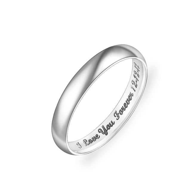 10K/14K Gold Personalized Low Dome Engraved Ring