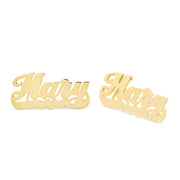10K/14K Gold Personalized Nameplate Studs Earrings