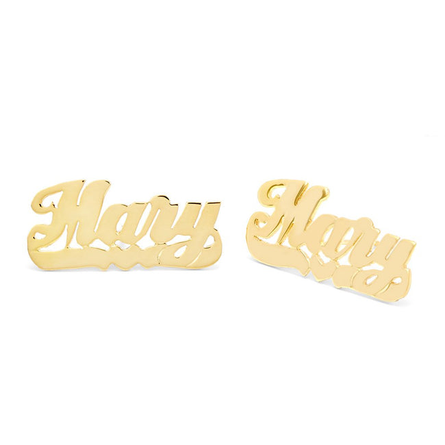 925 Sterling Silver Personalized Nameplate Studs