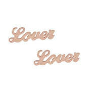 Copper/925 Sterling Silver Personalized Script Font "Lover" Name Earring