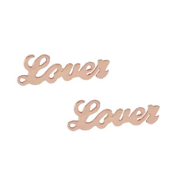 10K/14K Gold Personalized Script Font "Lover" Name Earring