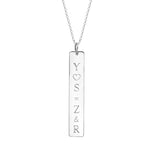 14K Gold Personalized Vertical Nameplate Necklace Adjustable 16”-20”