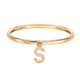 Copper/Sterling Silver Personalized  Mini Stackable Initial Ring