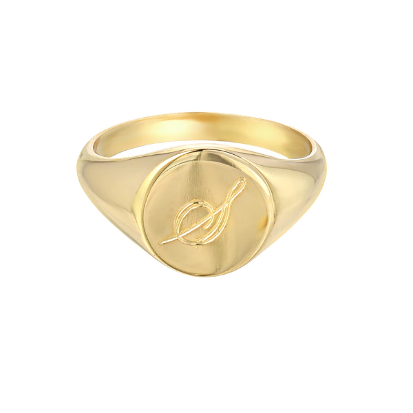 Copper/925 Sterling Silver Personalized Small Signet Ring