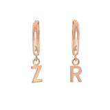 10K/14K Gold Personalized Small Hoop Earrings With Letters