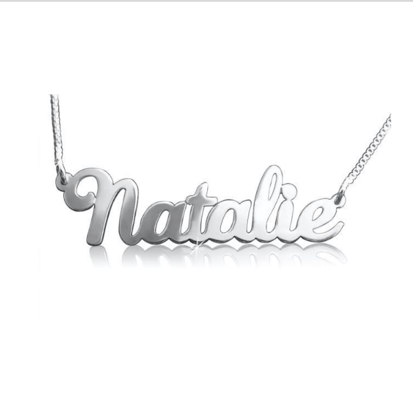 Natalie - 925 Sterling Silver Personalized Classic Name Necklace Adjustable 18”-20”
