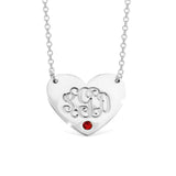 14K Gold Personalized Heart Birthstone Monogram Necklace Adjustable 16”-20”
