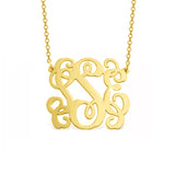 14K Gold Personalized Monogram Necklace Adjustable 18”-20”