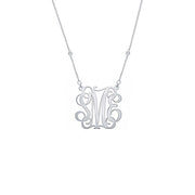 925 Sterling Silver Personalized Script Monogram Pendant Necklace Adjustable 16”-20”