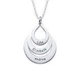 Water Drop 925 Sterling Silver Personalized Engravable Name Necklaces- Adjustable 16”-20”