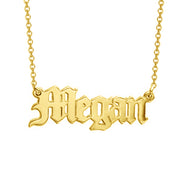 Megan - 925 Sterling Silver Personalized Old English Name Necklace Adjustable 18”-20”