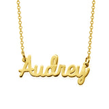 Audrey - 925 Sterling Silver Personalized Cursive Name Necklaces Adjustable Chain 16”-20”