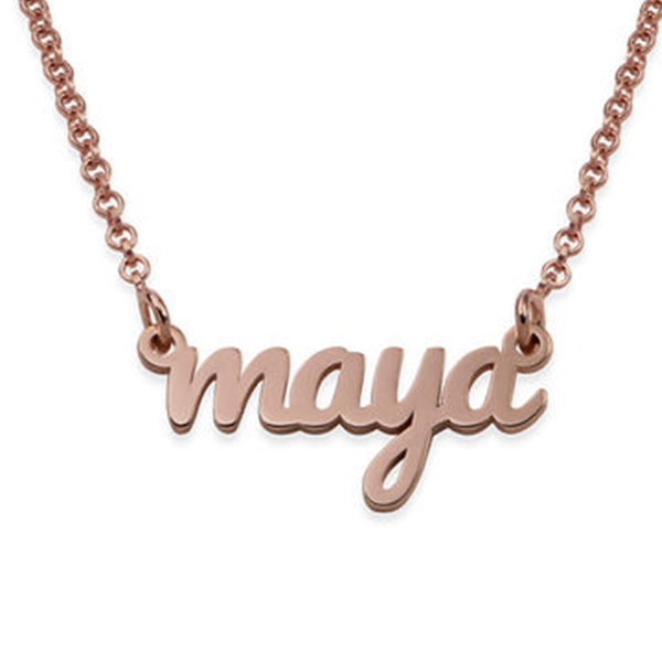 "maya"-Copper/925 Sterling Silver Personalized Name Necklace Adjustable 16”-20”