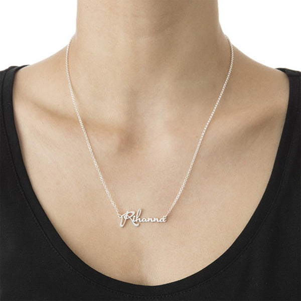 "Rihanna"-Copper/925 Sterling Silver Personalized Classic Name Necklaces Adjustable Chain 16”-20”