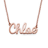 925 Sterling Silver Personalized Cursive Name Necklace Adjustable 16”-20”