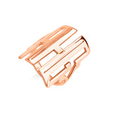 Copper/925 Sterling Silver Personalized Capital Cut Out Monogram Ring