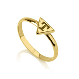 Copper/925 Sterling Silver Personalized  Triangle Engraved Ring