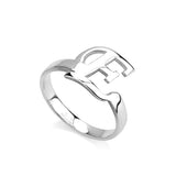 Copper/925 Sterling Silver Personalized Initial Letter Ring