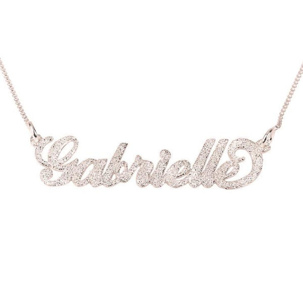 925 Sterling Silver Personalized Sparkling Name Necklace Adjustable Chain 16”-20"