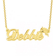 Dellie - 925 Sterling Silver Personalized Name Necklace with Cupid Adjustable Chain 16”-20"
