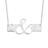 Copper/925 Sterling Silver Personalized Initials Love Bar Necklace Adjustable 16”-20”
