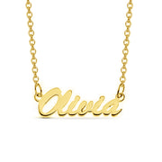 10K Gold Personalized Script Name Necklace Adjustable Chain 16”-20”
