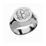 Copper/925 Sterling Silver Personalized Engraved Monogram Ring