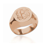 Copper/925 Sterling Silver Personalized Engraved Monogram Ring