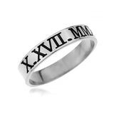 Copper/925 Sterling Silver Personalized Engraved Roman Number Ring