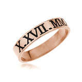 Copper/925 Sterling Silver Personalized Engraved Roman Number Ring