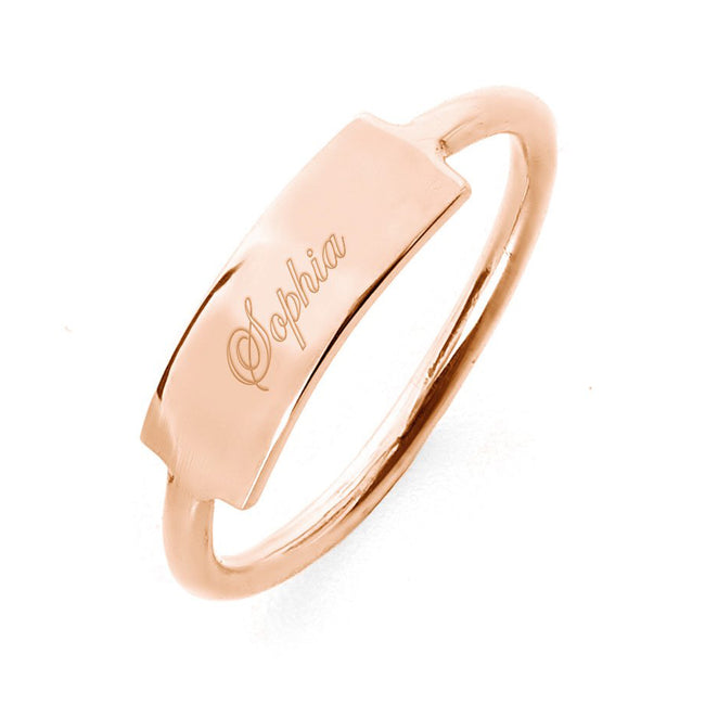 Copper/925 Sterling Silver Personalized Engravable Bar Ring