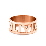 Copper/925 Sterling Silver Personalized Cut Out Name Ring