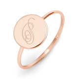 Copper/925 Sterling Silver Personalized Engravable Initial Round Ring
