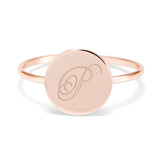 Copper/925 Sterling Silver Personalized Engravable Initial Round Ring