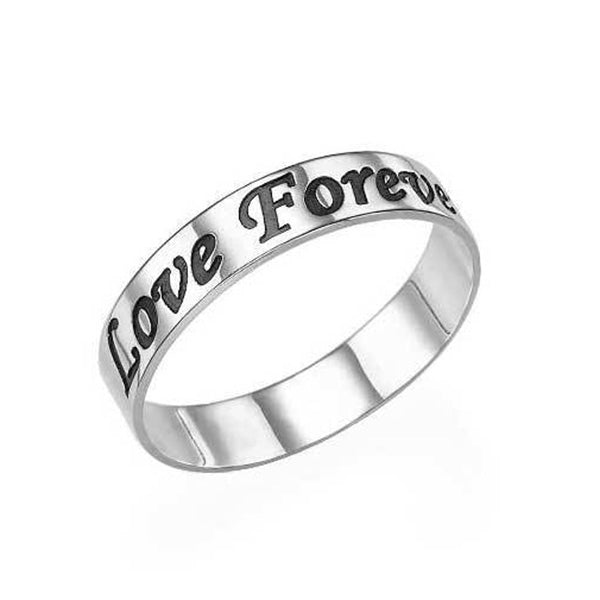 Copper/925 Sterling Silver Personalized Engraved Ring - Rounded Script