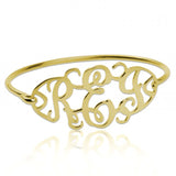 925 Sterling Silver Personalized Cut Out Bangle with Monogram