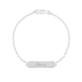 925 Sterling Silver Personalized Name Bar Bracelet Length Adjustable 6”-7.5”