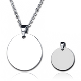 925 Sterling Silver  Personalized Circle Engraved Photo Necklace Adjustable 16”-20”