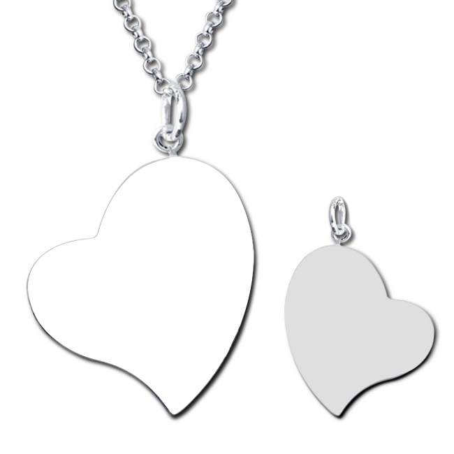 925 Sterling Silver  Personalized Heart Engraved Photo Necklace Adjustable 16”-20”