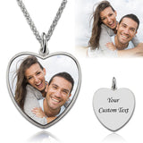 925 Sterling Silver Personalized Heart Engraved Photography Necklace Adjustable 16”-20”