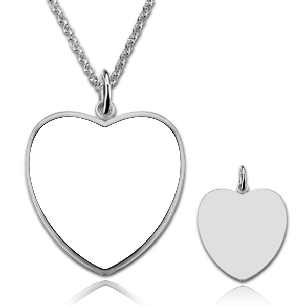 925 Sterling Silver Personalized Heart Engraved Photography Necklace Adjustable 16”-20”