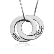 925 Sterling Silver Personalized Russian Ring Necklace with 2 Rings Adjustable 16”-20”