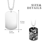 Stainless Steel Personalized Engraved Photo&Text Necklace Adjustable 16”-20”