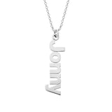 925 Sterling Silver Personalized Sidelong Nameplate Necklaces Adjustable 16”-20”