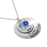 925 Sterling Silver Personalized Round Engraved Necklace Adjustable 16”-20”