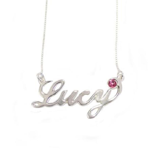 925 Sterling Silver Personalized Birthstone Name Necklace Adjustable 16”-20”