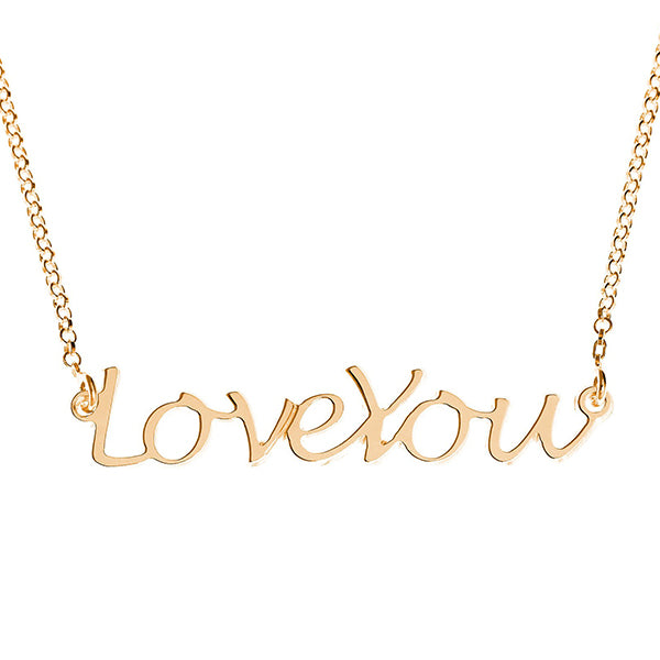 925 Sterling Silver Personalized Handwritten Love You Necklace Adjustable 16”-20”