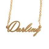 925 Sterling Silver Personalized Darling Name Necklace Adjustable 16”-20”
